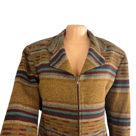 Vintage Western Wool Blend Coat Tribal Southwest Jacket - Picture 4 of 9